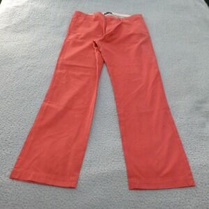 Banana Republic Emerson Chino Pants Men 36x34 Red Cotton Casual Flat Front